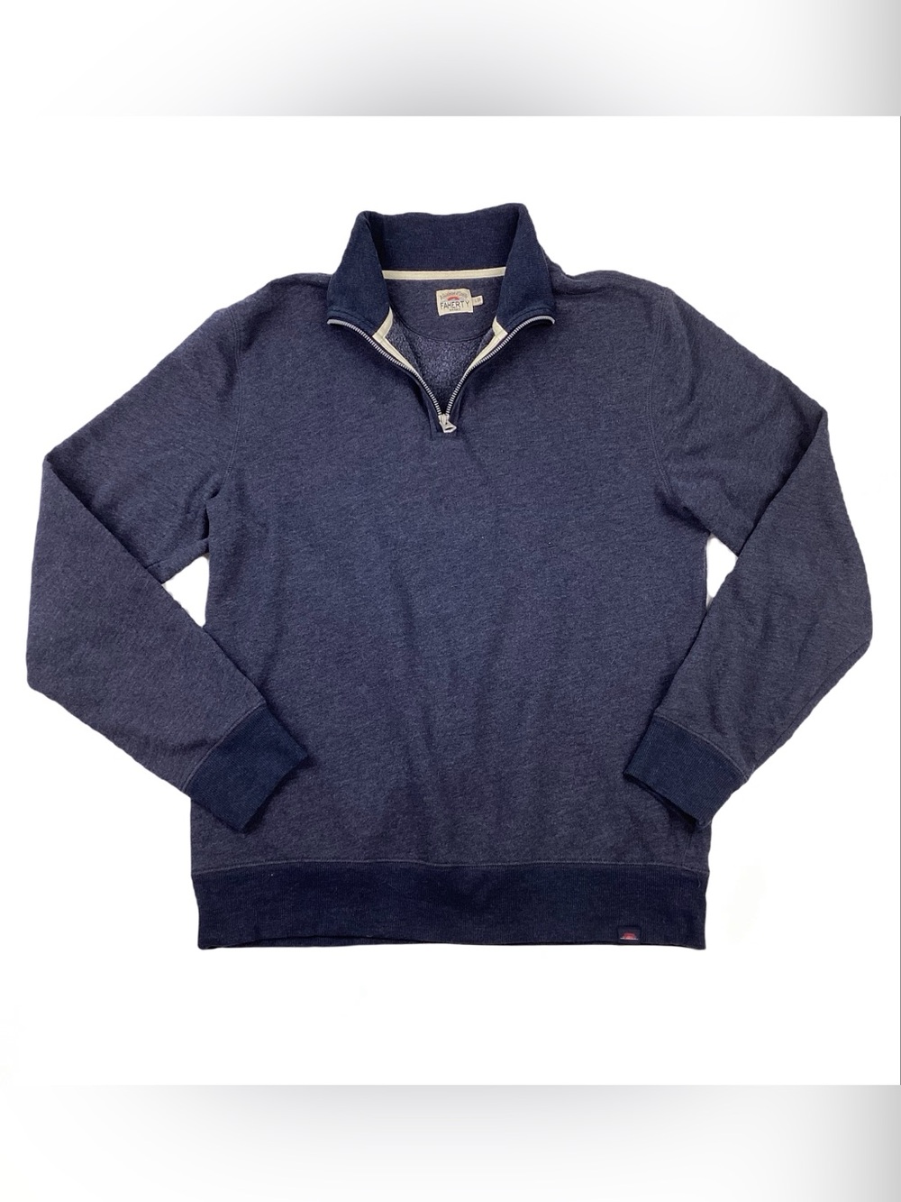Faherty organic Cotton Blend Quarter-Zip Sweater Pullover. Large